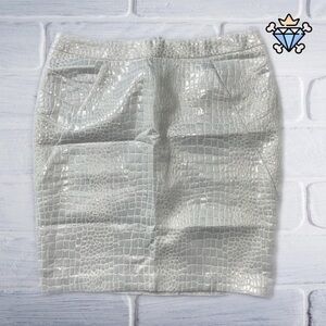 WOMENS WORTHINGTON WHITE METALLIC CROCODILE PRINT PENCIL SKIRT SIZE 12